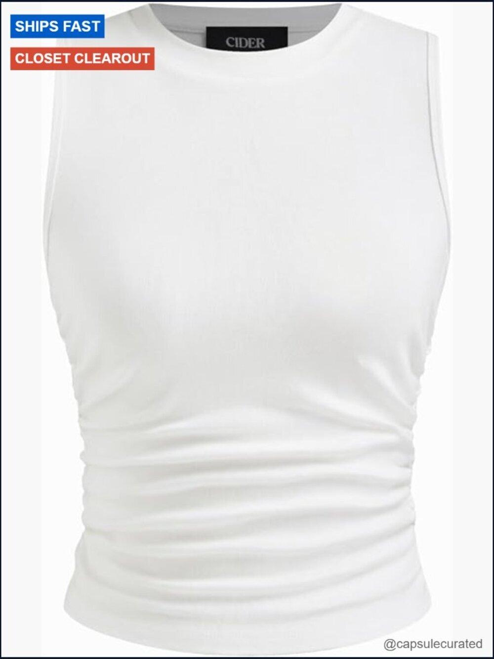 Sleeveless High Neck Crop Tank Top Ribbed Stretch Summer Going Out Top